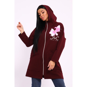 Туника женская №059425 М-4 футер 2-х нитка (р-ры: 50-64) бордовый