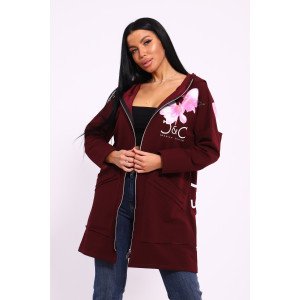 Туника женская №059425 М-4 футер 2-х нитка (р-ры: 50-64) бордовый