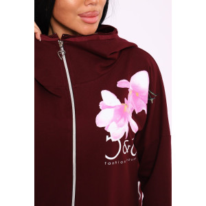 Туника женская №059425 М-4 футер 2-х нитка (р-ры: 50-64) бордовый