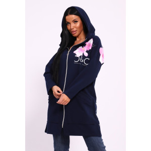 Туника женская №059425 М-4 футер 2-х нитка (р-ры: 50-64) синий