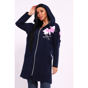 Туника женская №059425 М-4 футер 2-х нитка (р-ры: 50-64) синий