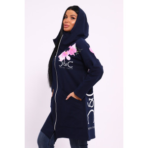 Туника женская №059425 М-4 футер 2-х нитка (р-ры: 50-64) синий