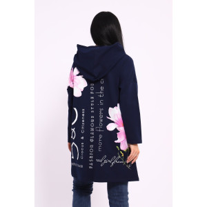 Туника женская №059425 М-4 футер 2-х нитка (р-ры: 50-64) синий