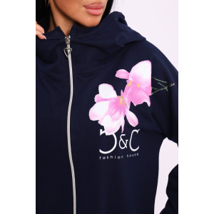 Туника женская №059425 М-4 футер 2-х нитка (р-ры: 50-64) синий