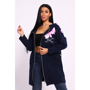 Туника женская №059425 М-4 футер 2-х нитка (р-ры: 50-64) синий