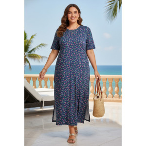 Платье женское №830 кулирка (р-ры: 62-76) синий