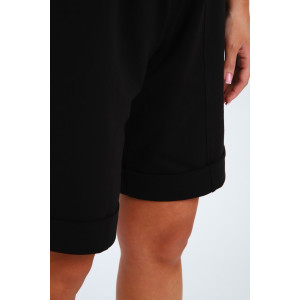 Костюм двойка женский №059415 М-10 кулирка-футер (р-ры: 44-46) черный