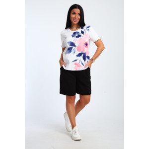 Костюм двойка женский №059415 М-10 кулирка-футер (р-ры: 44-46) черный