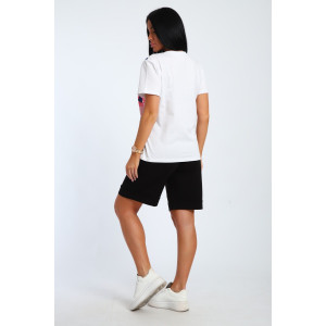 Костюм двойка женский №059415 М-10 кулирка-футер (р-ры: 44-46) черный