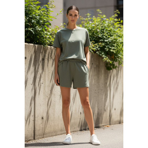 Костюм двойка женский №1099 футер 2-х нитка (р-ры: 44-58) хаки