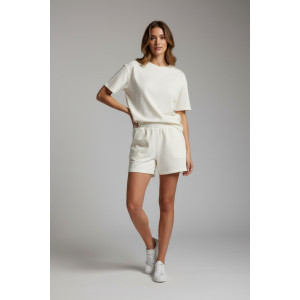 Костюм двойка женский №1099 футер 2-х нитка (р-ры: 44-58) молочный