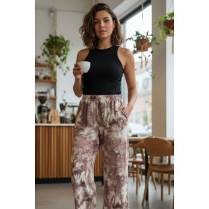 Брюки женские №1051 футер-вискоза (р-ры: 48-54) розовый