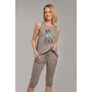 Костюм двойка женский "Время" вискоза (р-ры: 42-52) серый