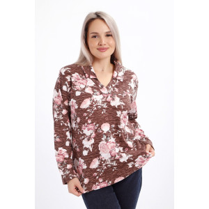 Блузка женская №29034 интерлок (р-ры: 48-72) коричневый