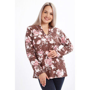 Блузка женская №29034 интерлок (р-ры: 48-72) коричневый