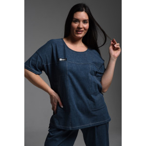 Туника женская №8497 кулирка (р-ры: 48-64) джинс