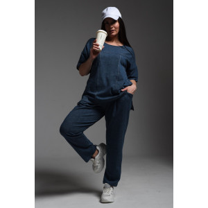 Туника женская №8497 кулирка (р-ры: 48-64) джинс