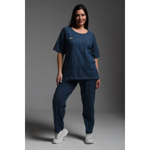 Туника женская №8497 кулирка (р-ры: 48-64) джинс