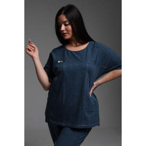 Туника женская №8497 кулирка (р-ры: 48-64) джинс