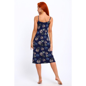 Сорочка женская "Габриэль-2" вискоза (р-ры: 42-64) листья темно-синий