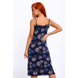 Сорочка женская "Габриэль-2" вискоза (р-ры: 42-64) листья темно-синий