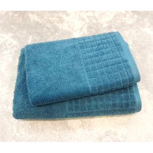 Полотенце махровое "MOSAIC" серо-синий