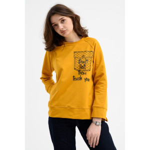 Свитшот женский С-0032 футер 2-х нитка с лайкрой (последний размер) горчичный 50,52