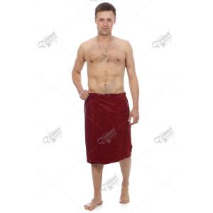 Килт махровый мужской (последний размер) бордовый