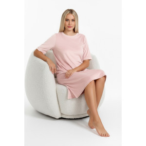 Туника женская "Пандора-4" велюр стрейч (последний размер) пудровый 48