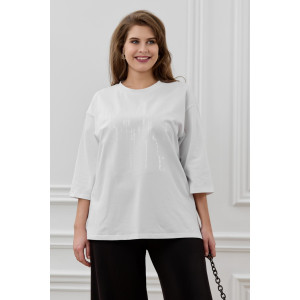 Футболка женская "Майна-1" кулирка с лайкрой (последний размер) белый 62
