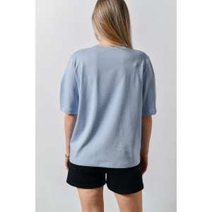 Футболка женская "Гретта-2" кулирка с лайкрой (последний размер) светло-голубой 50,54