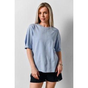 Футболка женская "Гретта-2" кулирка с лайкрой (последний размер) светло-голубой 50,54