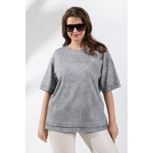 Футболка женская "Отпуск-5" кулирка (последний размер) серый 52,58