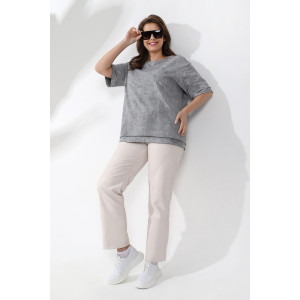 Футболка женская "Отпуск-5" кулирка (последний размер) серый 52,58