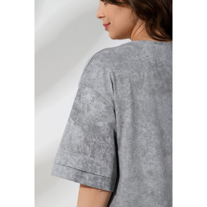Футболка женская "Отпуск-5" кулирка (последний размер) серый 52,58