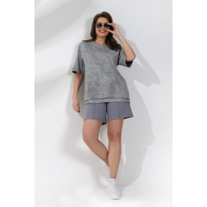 Футболка женская "Отпуск-5" кулирка (последний размер) серый 52,58