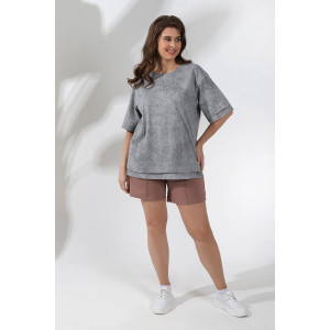 Футболка женская "Отпуск-5" кулирка (последний размер) серый 52,58