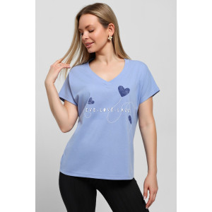 Футболка женская "Чиа-3" кулирка (последний размер) голубой 48