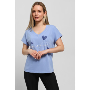 Футболка женская "Чиа-3" кулирка (последний размер) голубой 48