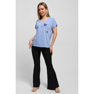 Футболка женская "Чиа-3" кулирка (последний размер) голубой 48