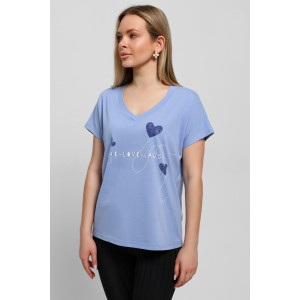 Футболка женская "Чиа-3" кулирка (последний размер) голубой 48