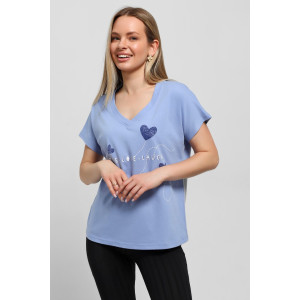 Футболка женская "Чиа-3" кулирка (последний размер) голубой 48