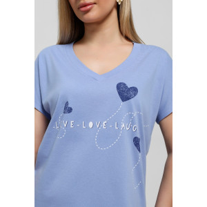 Футболка женская "Чиа-3" кулирка (последний размер) голубой 48