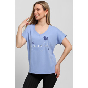 Футболка женская "Чиа-3" кулирка (последний размер) голубой 48