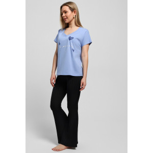 Футболка женская "Чиа-3" кулирка (последний размер) голубой 48