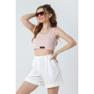 Майка-топ женская "Спайс" рибана (последний размер) пудровый 50