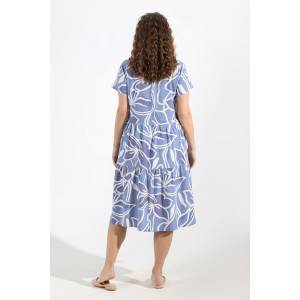 Платье женское "Упоение-1" штапель (последний размер) синий 54