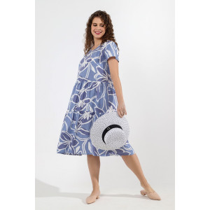 Платье женское "Упоение-1" штапель (последний размер) синий 54