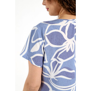 Платье женское "Упоение-1" штапель (последний размер) синий 54