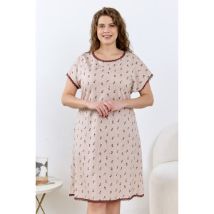 Сорочка женская "Вельвета-1" кулирка (последний размер) бежевый 54